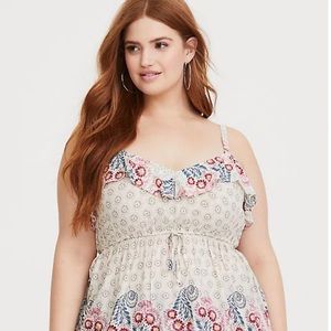 Torrid Babydoll Challis Cami Tank Top Size 2